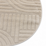 Japandi Loom Rond Vloerkleed Creme