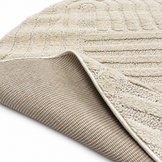 Japandi Loom Rond Vloerkleed Creme