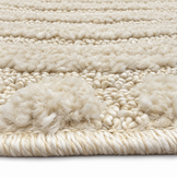 Japandi Loom Rond Vloerkleed Creme