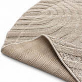 Japandi Loom Rond Vloerkleed Beige