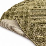 Japandi Loom Rond Vloerkleed Groen