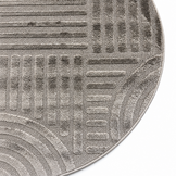 Japandi Loom Rond Vloerkleed Taupe