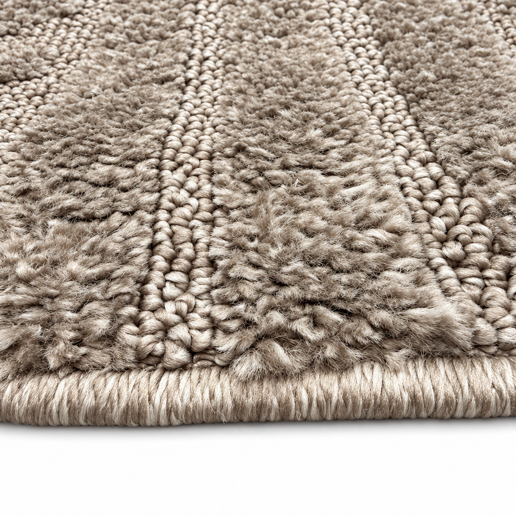 Japandi Loom Rond Vloerkleed Taupe
