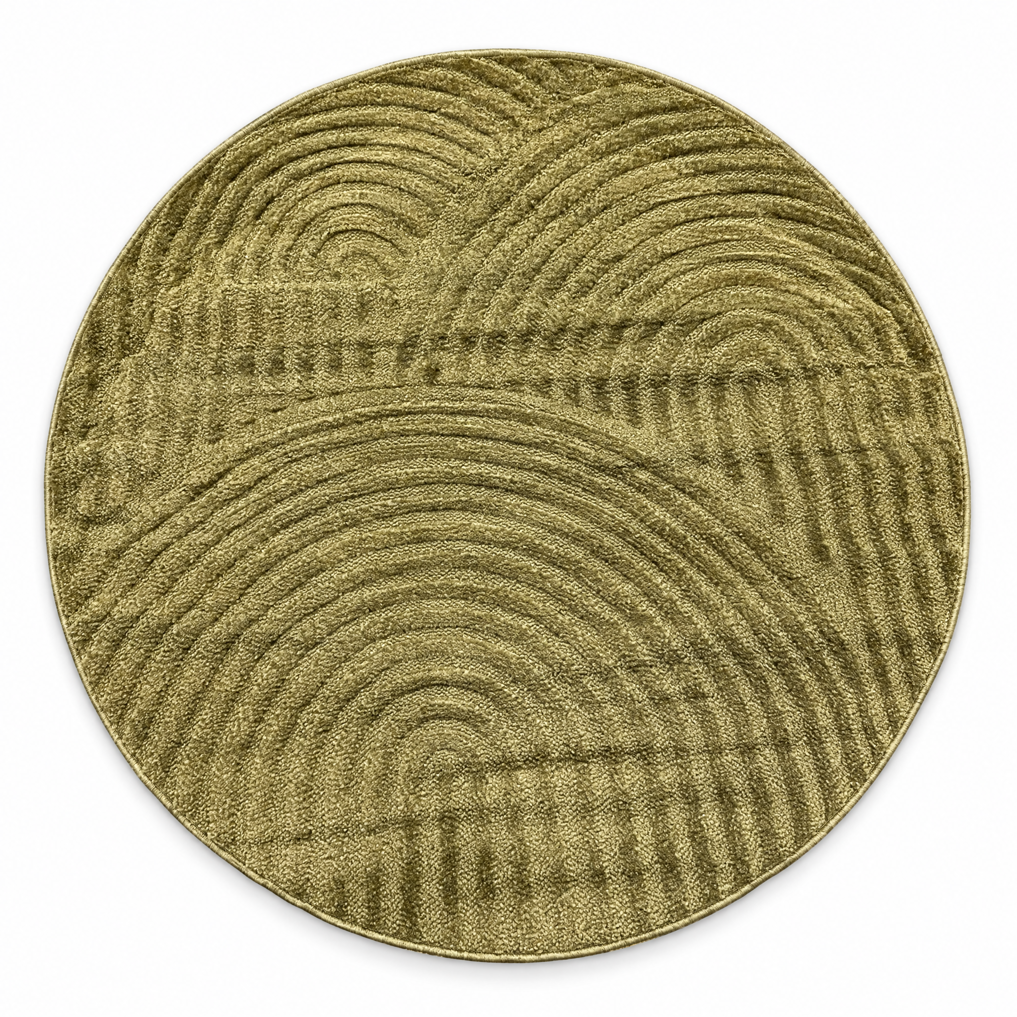 Japandi Loop Rond Vloerkleed Groen