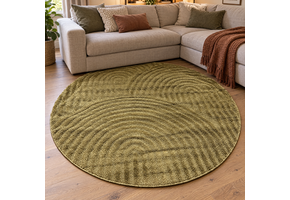 Japandi Loop Rond Vloerkleed Groen