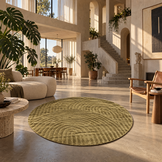 Japandi Loop Rond Vloerkleed Groen