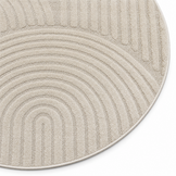 Japandi Loop Rond Vloerkleed Creme