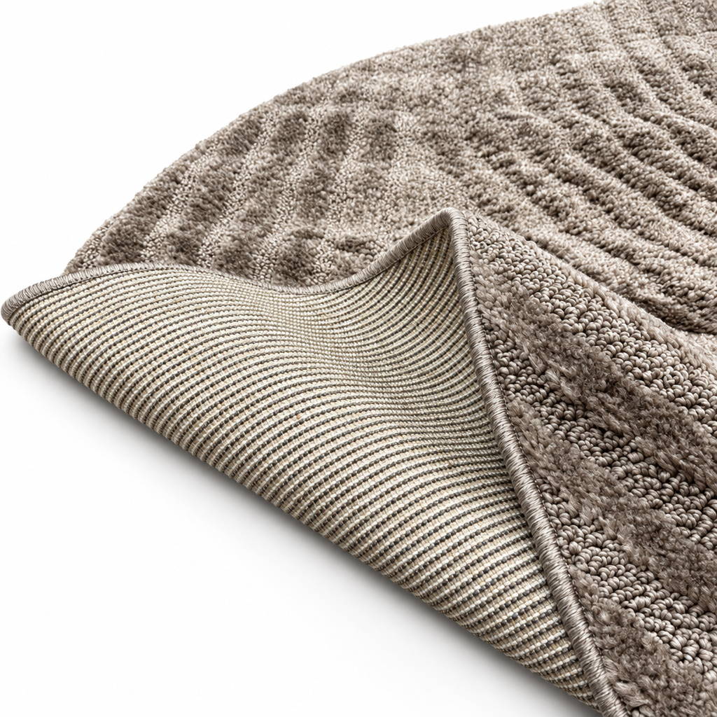 Japandi Loop Rond Vloerkleed Taupe