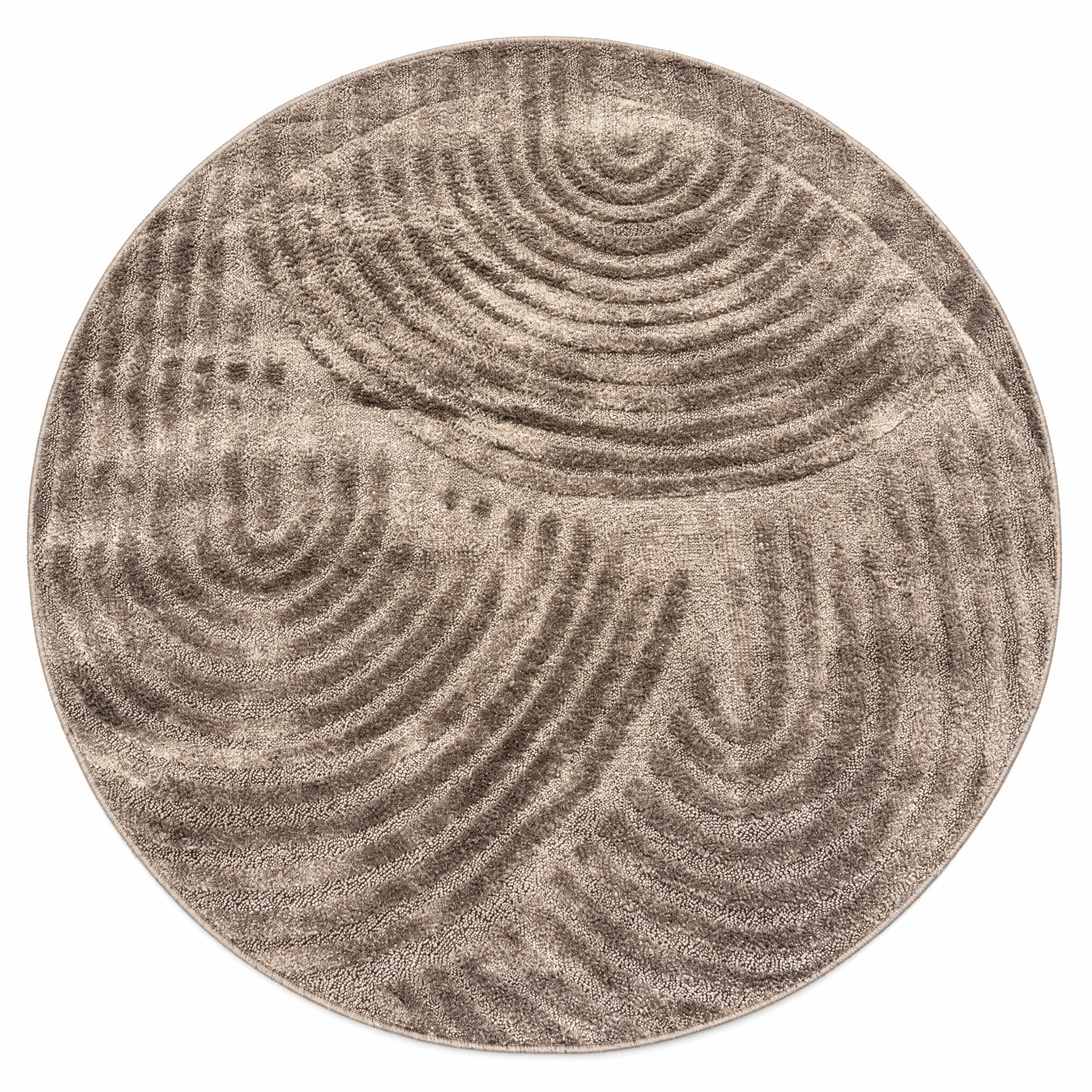 Japandi Loop Rond Vloerkleed Taupe