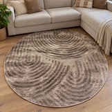 Japandi Loop Rond Vloerkleed Taupe