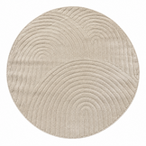 Japandi Loop Rond Vloerkleed Beige