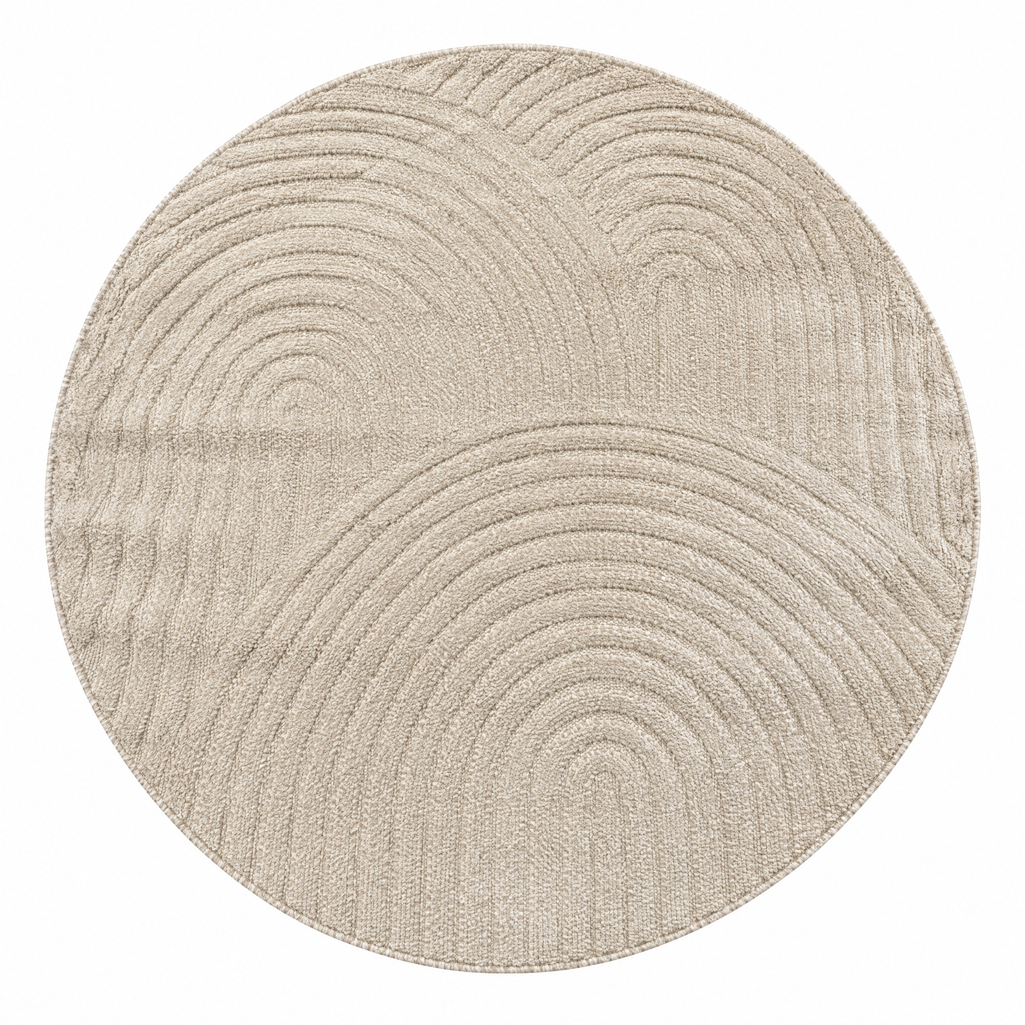 Japandi Loop Rond Vloerkleed Beige