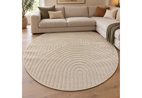 Japandi Loop Rond Vloerkleed Beige