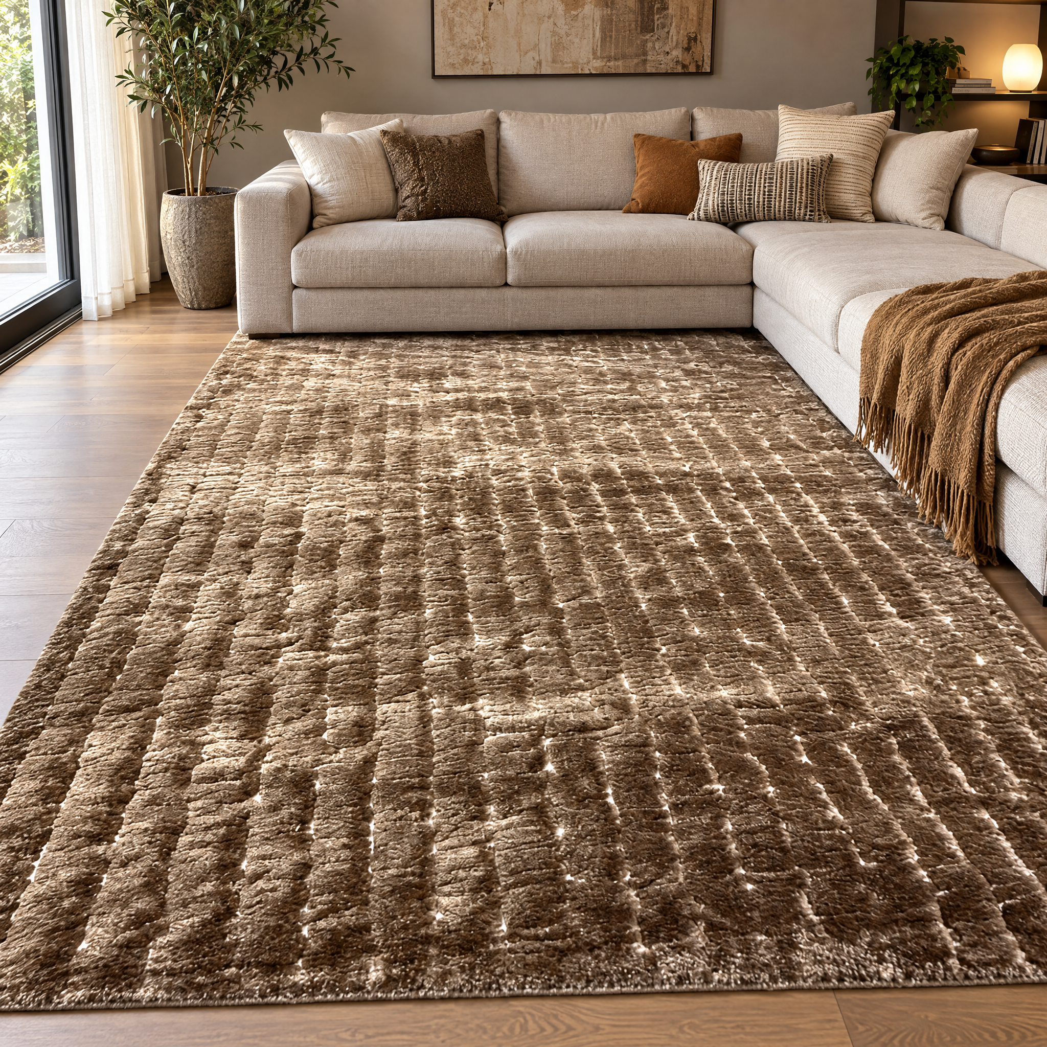 Glossy Vloerkleed XL Bruin
