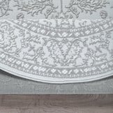 Rond vintage vloerkleed Harmony Lichtgrijs