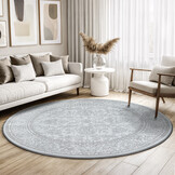 Rond vintage vloerkleed Harmony Lichtgrijs