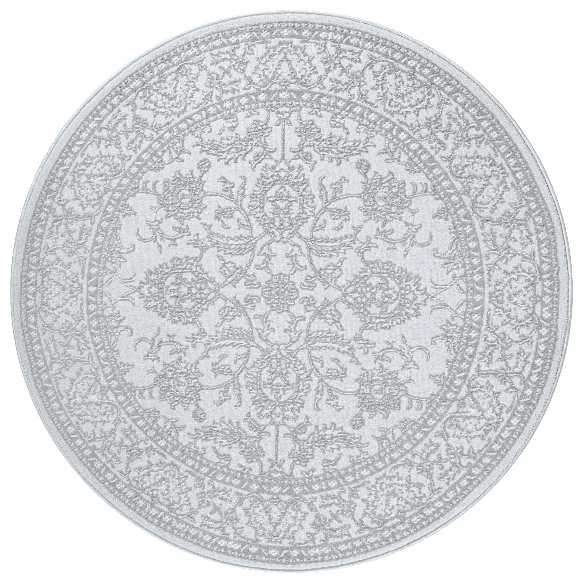 Rond vintage vloerkleed Harmony Lichtgrijs
