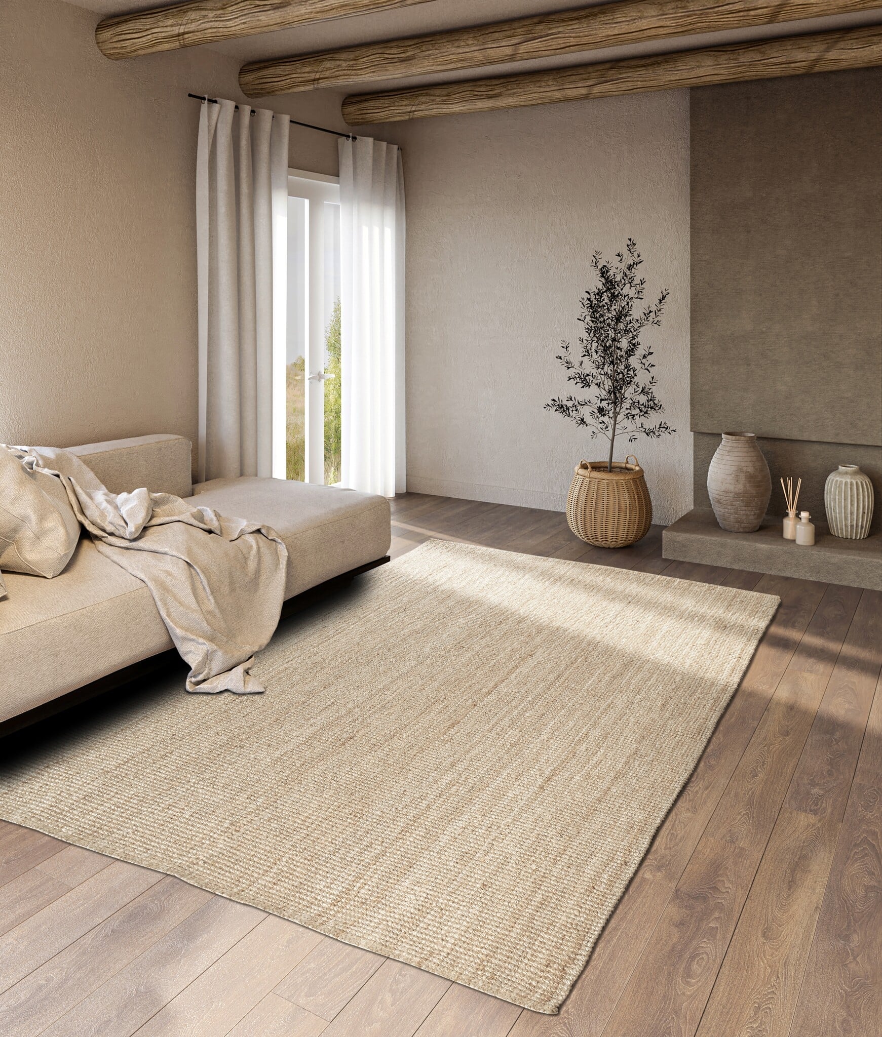 Villeroy & Boch Jute Vloerkleed Rosalie Beige Creme