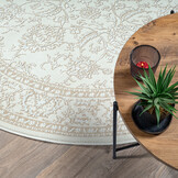 Rond vintage vloerkleed Harmony Creme