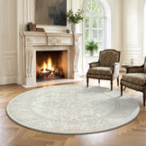 Rond vintage vloerkleed Harmony Creme