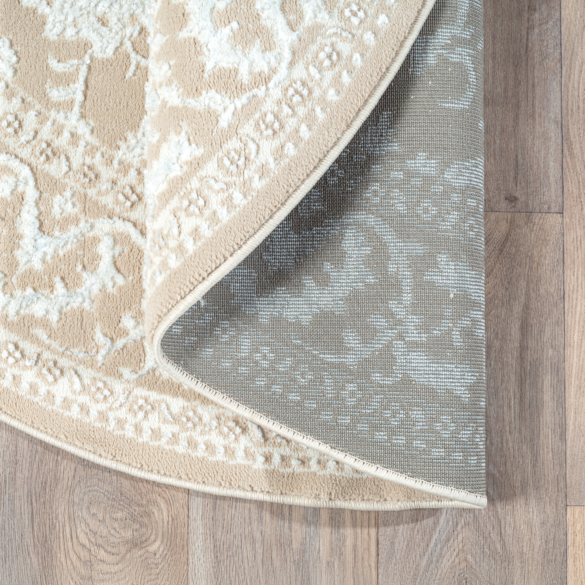 Rond vintage vloerkleed Harmony Beige