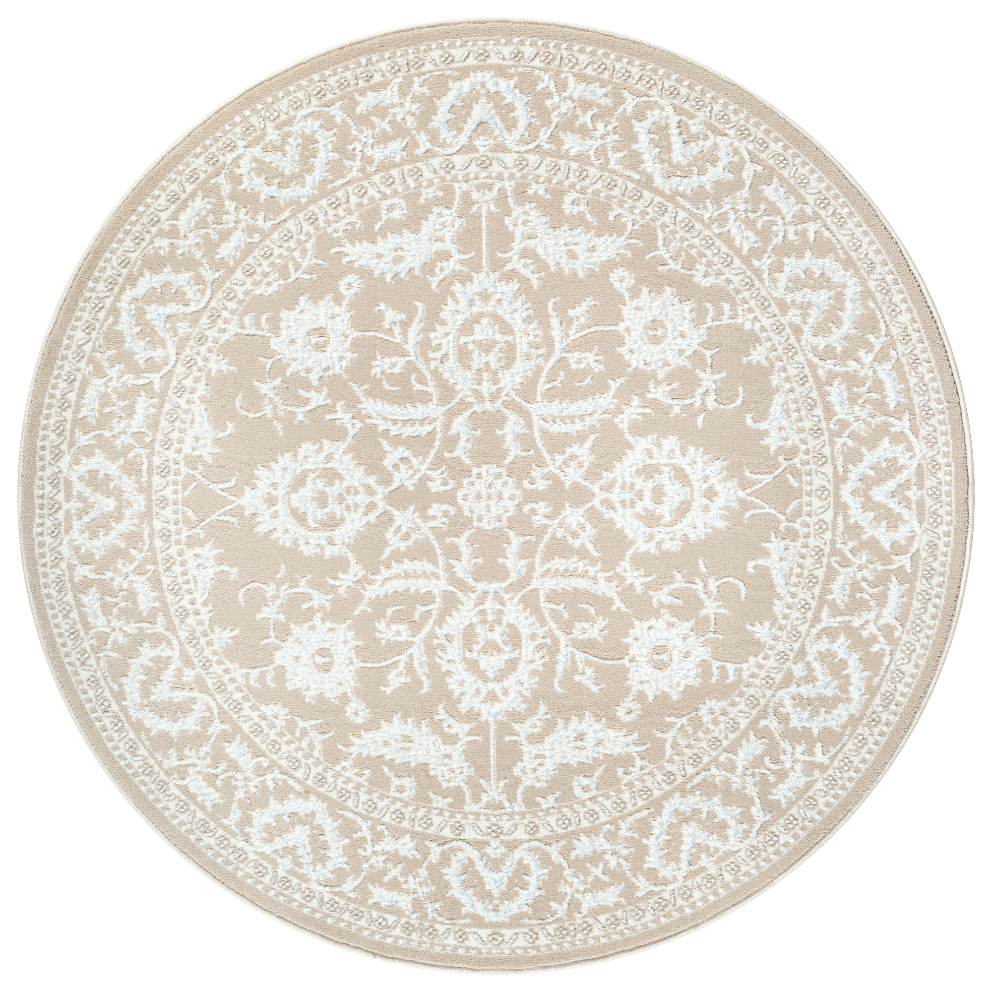 Rond vintage vloerkleed Harmony Beige