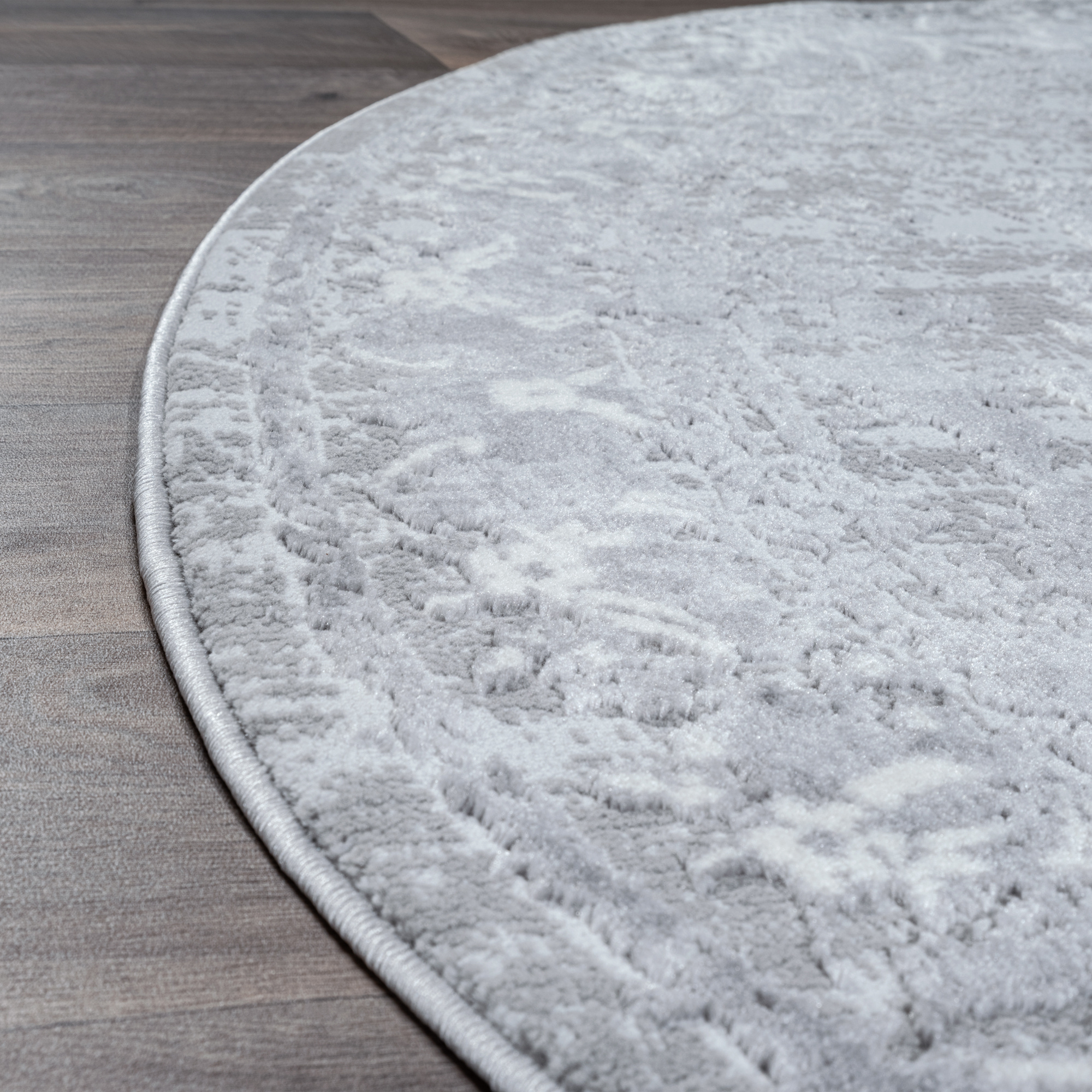 Rond vintage vloerkleed Harmony Lichtgrijs