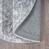 Rond vintage vloerkleed Harmony Lichtgrijs