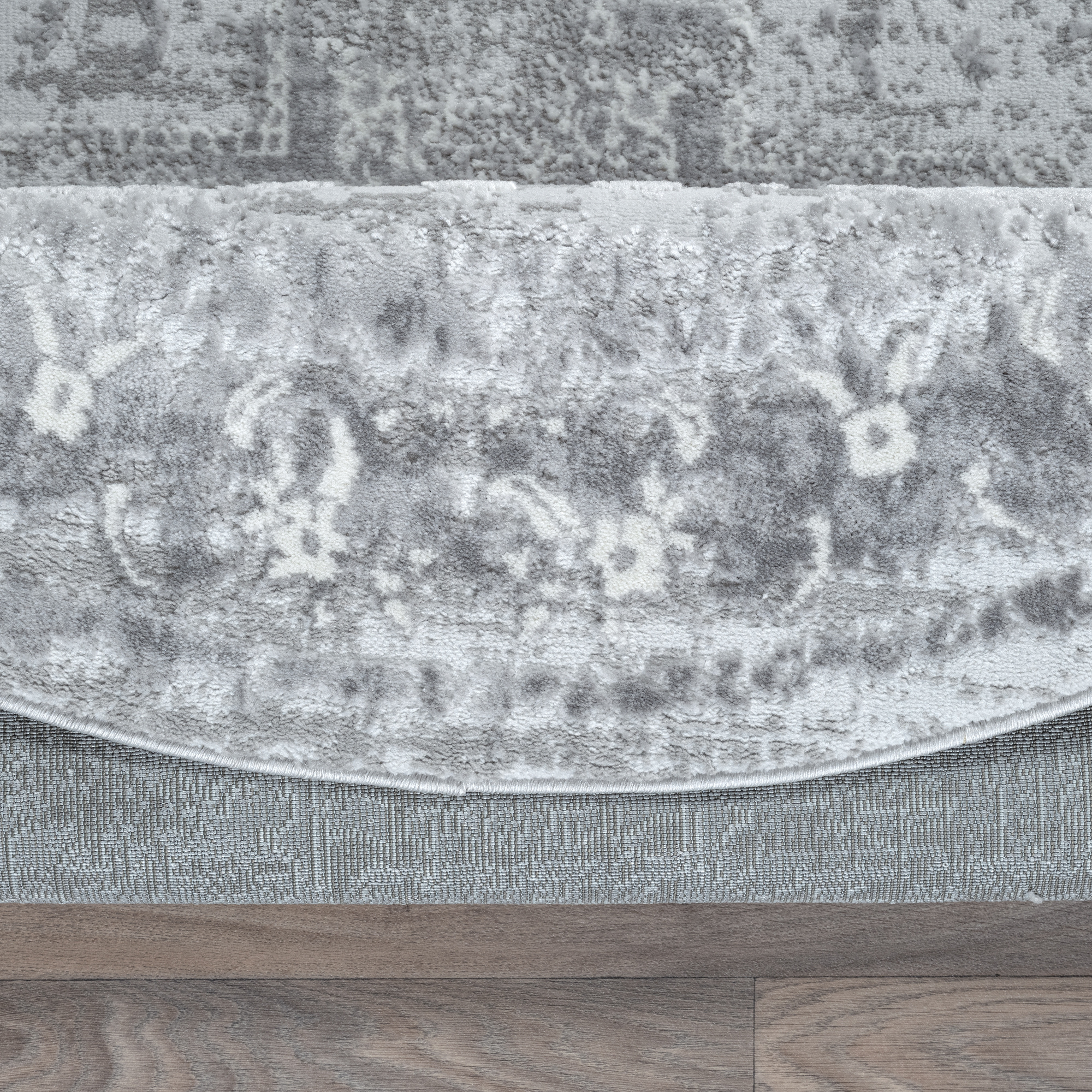 Rond vintage vloerkleed Harmony Lichtgrijs