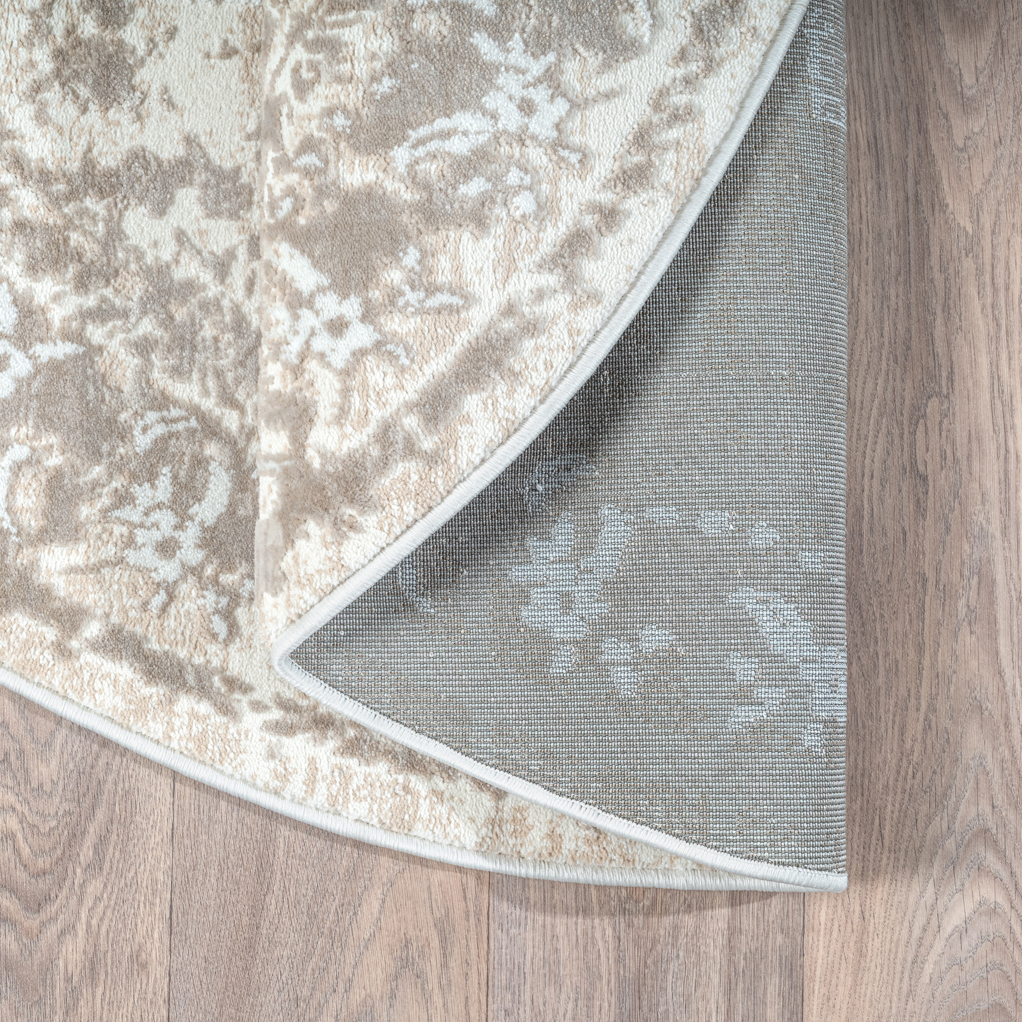 Rond vintage vloerkleed Harmony Beige