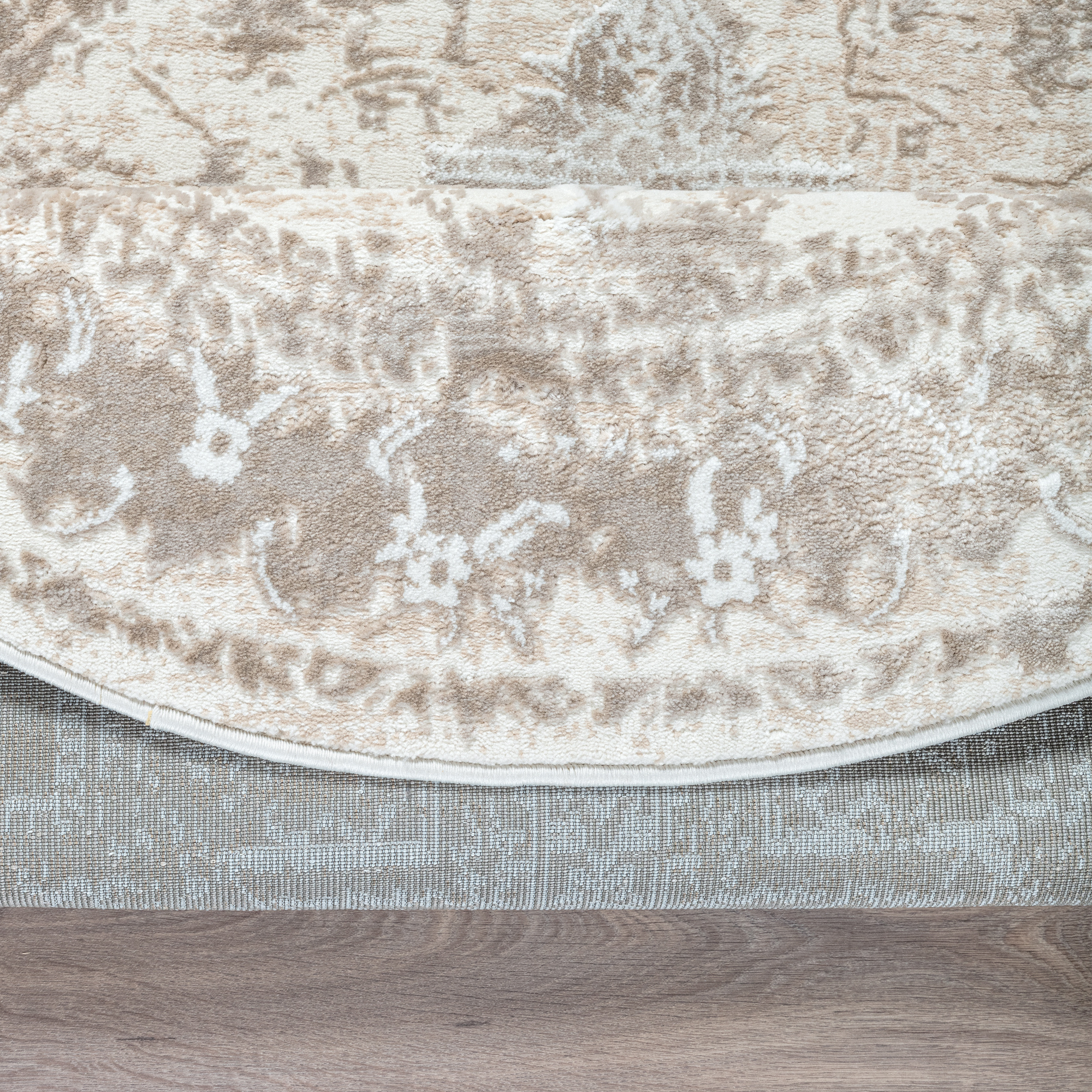 Rond vintage vloerkleed Harmony Beige