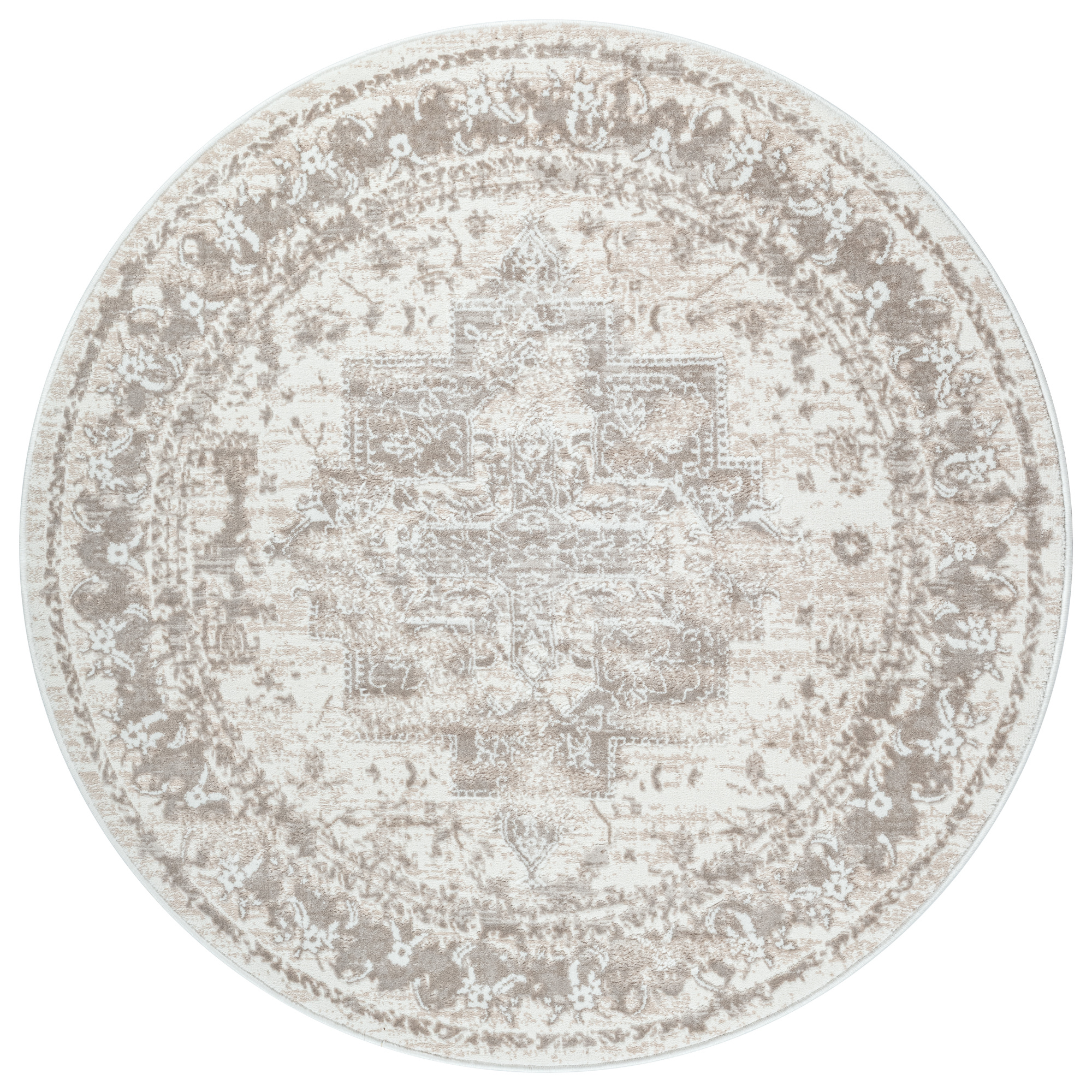 Rond vintage vloerkleed Harmony Beige