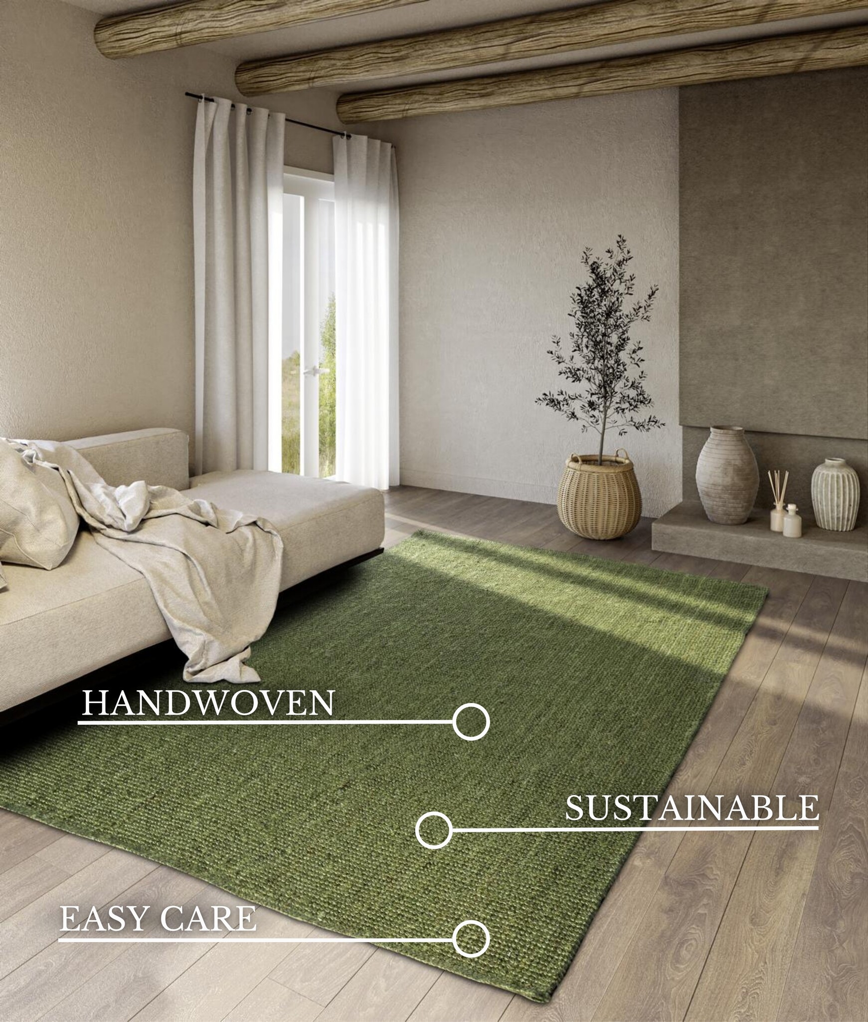 Villeroy & Boch Rosalie Jute Vloerkleed Jungle Groen - 160X230CM