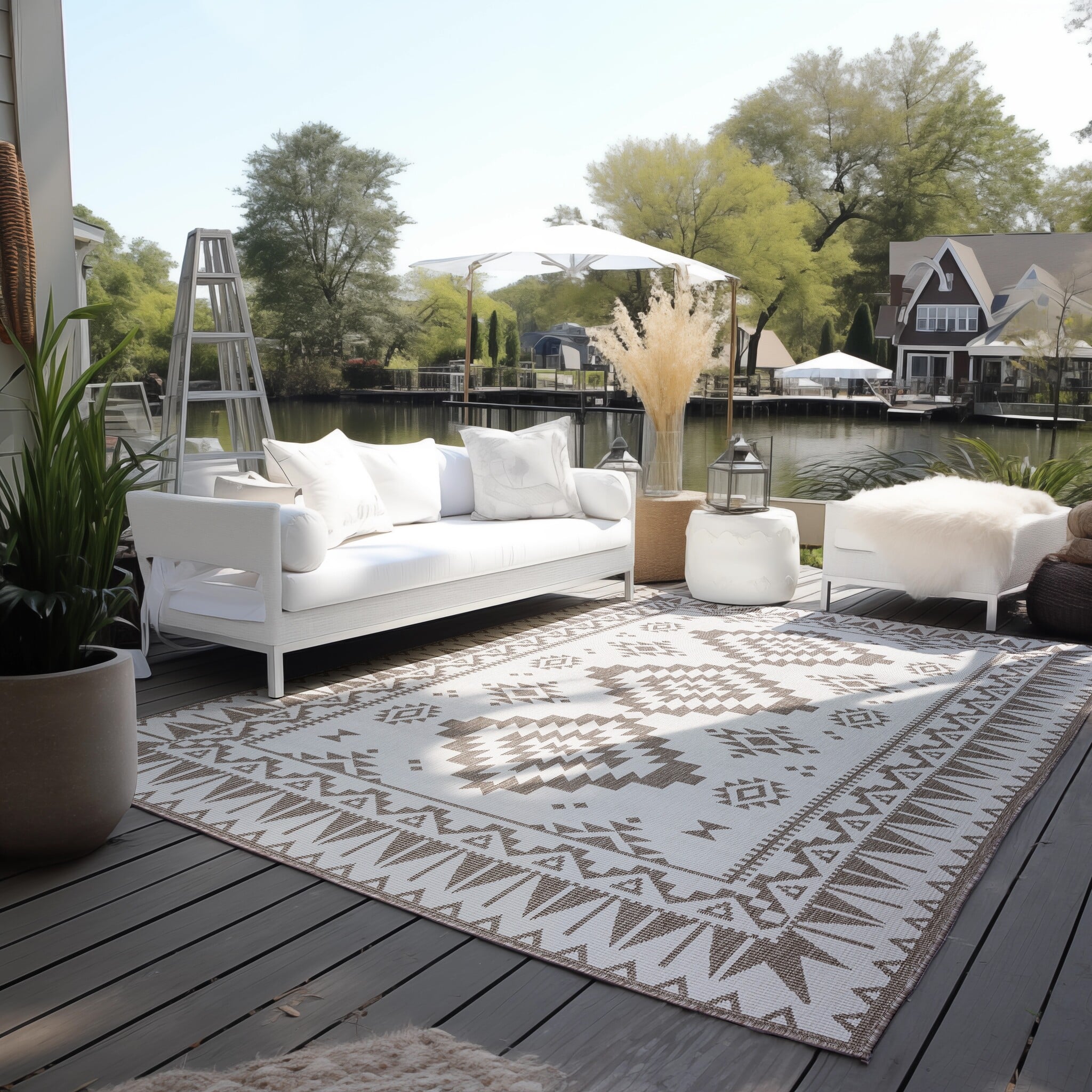 Elle Decoration Gemini Buitenkleed Dubbelzijdig Vloerkleed Linnen - 200x290CM