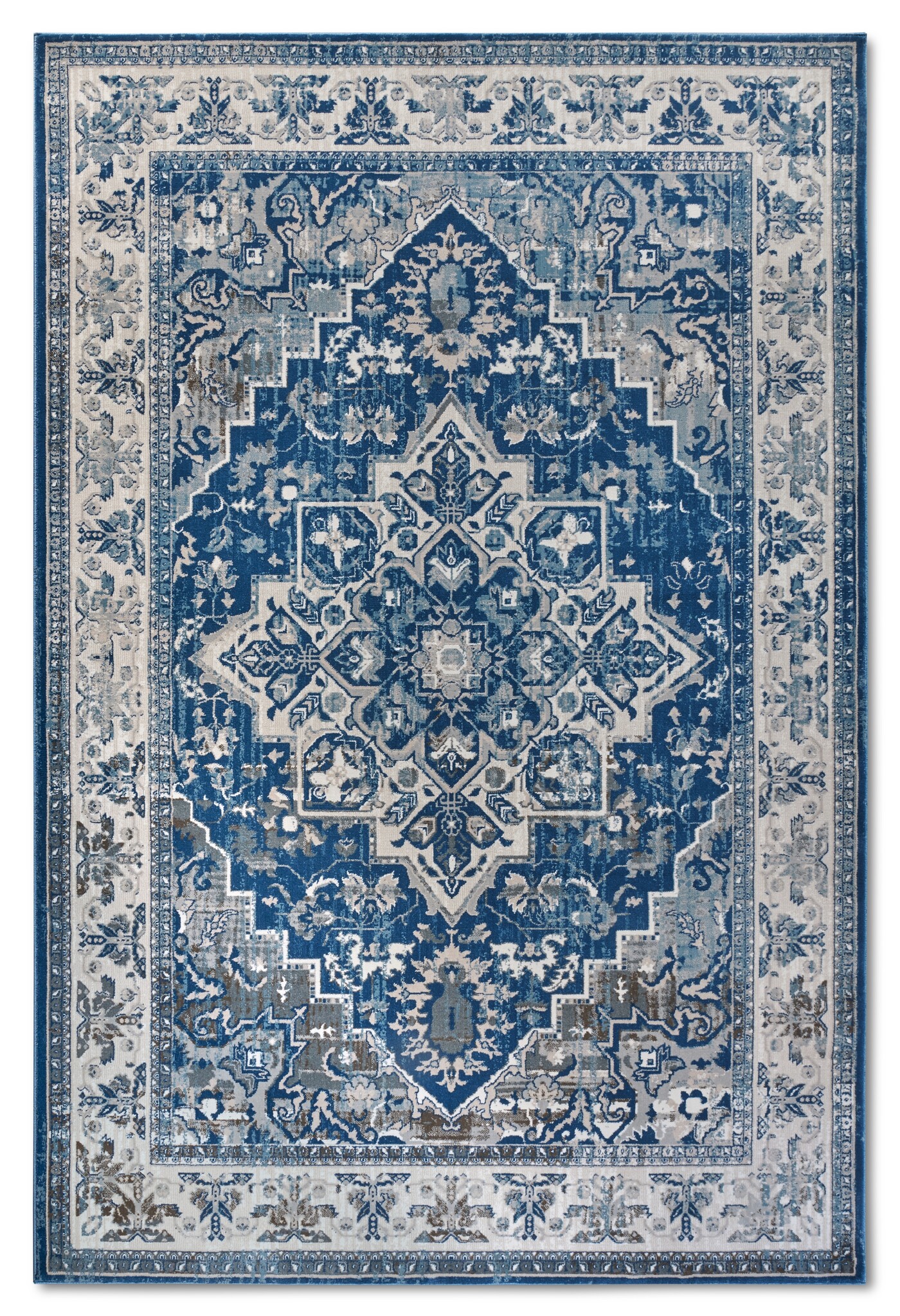 Villeroy & Boch Jehanne Laagpolig Vintage Vloerkleed Blauw Creme - 160x230CM