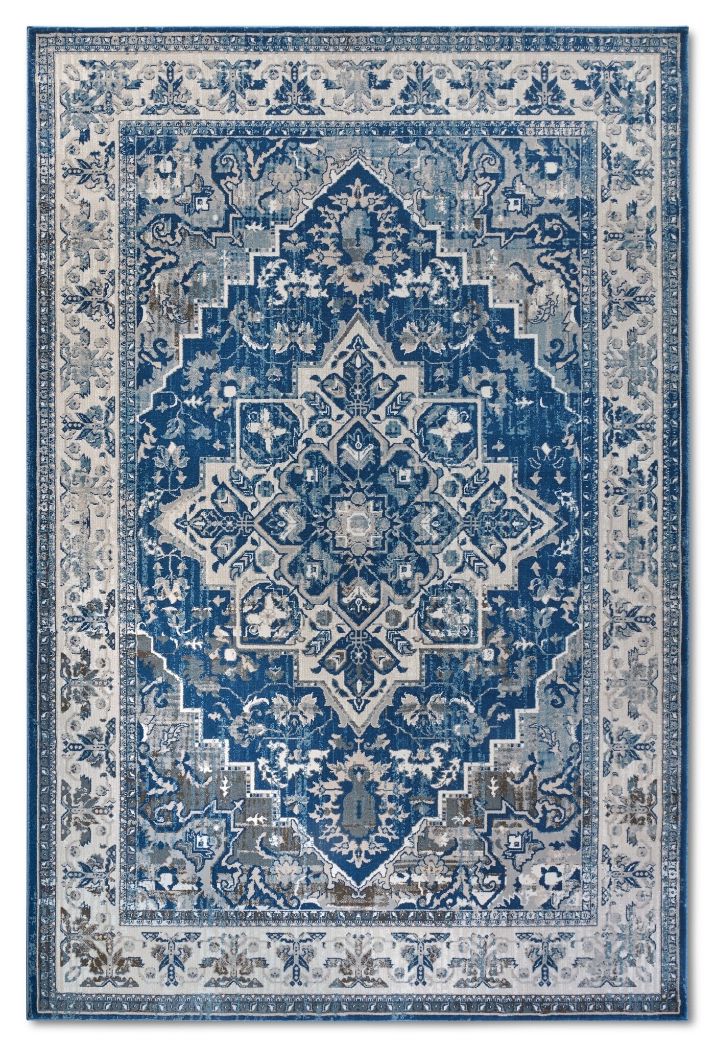 Villeroy & Boch Jehanne Laagpolig Vintage Vloerkleed Blauw Creme - 160x230CM