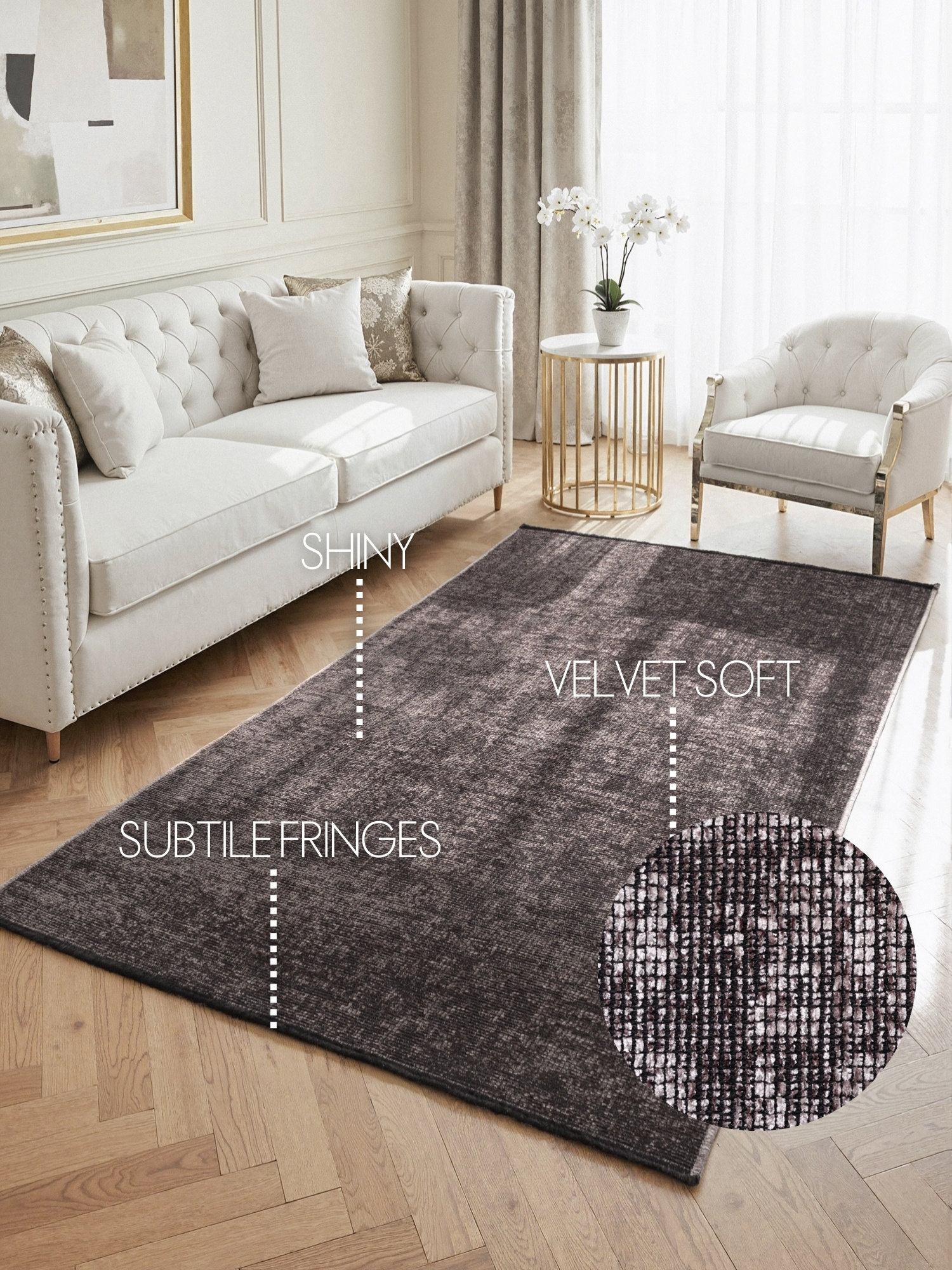 Elle Decoration Brilliance Laagpolig Vloerkleed Bruin - Copy