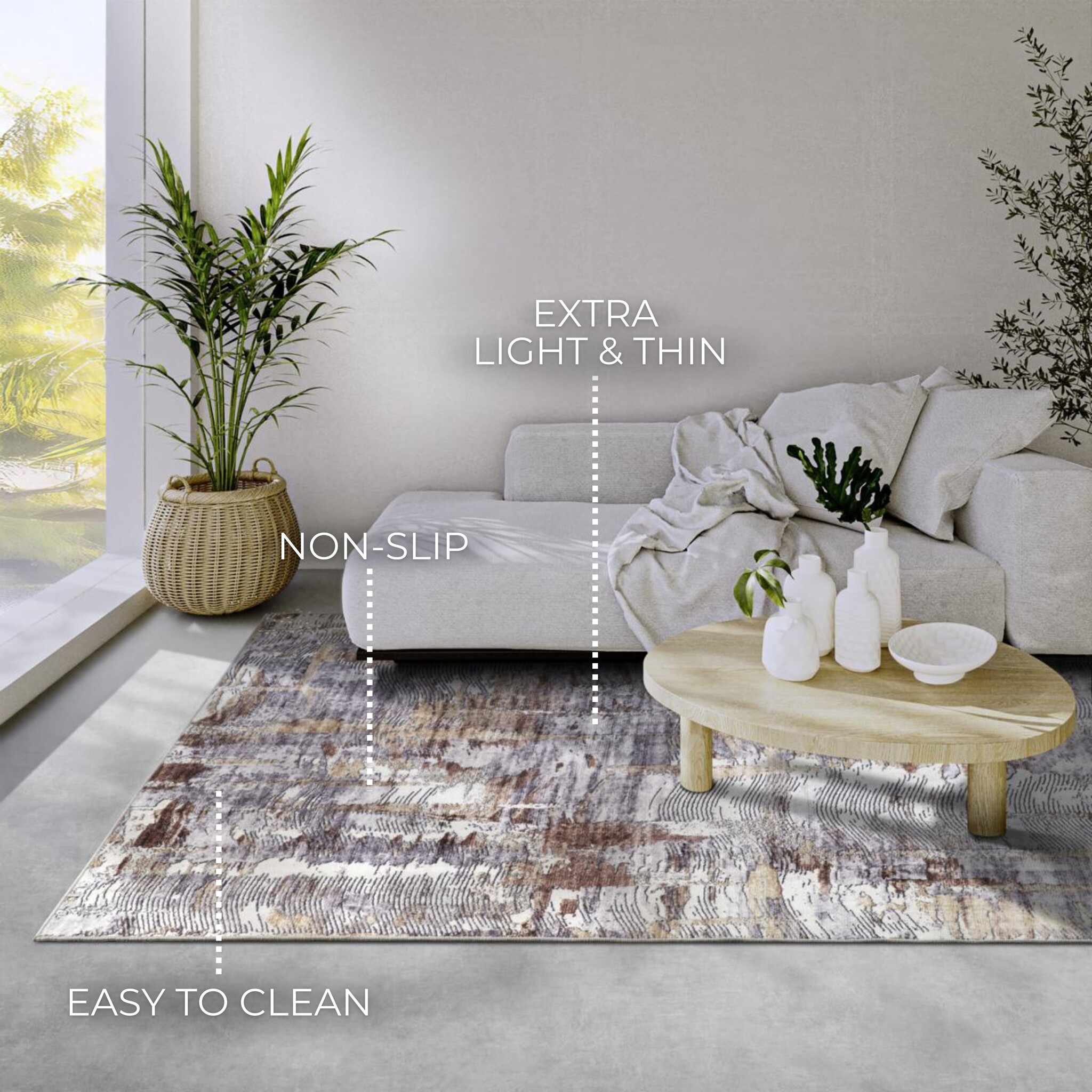 Elle Decoration Saveh Laagpolig Vloerkleed Koper Goud - 160x230CM