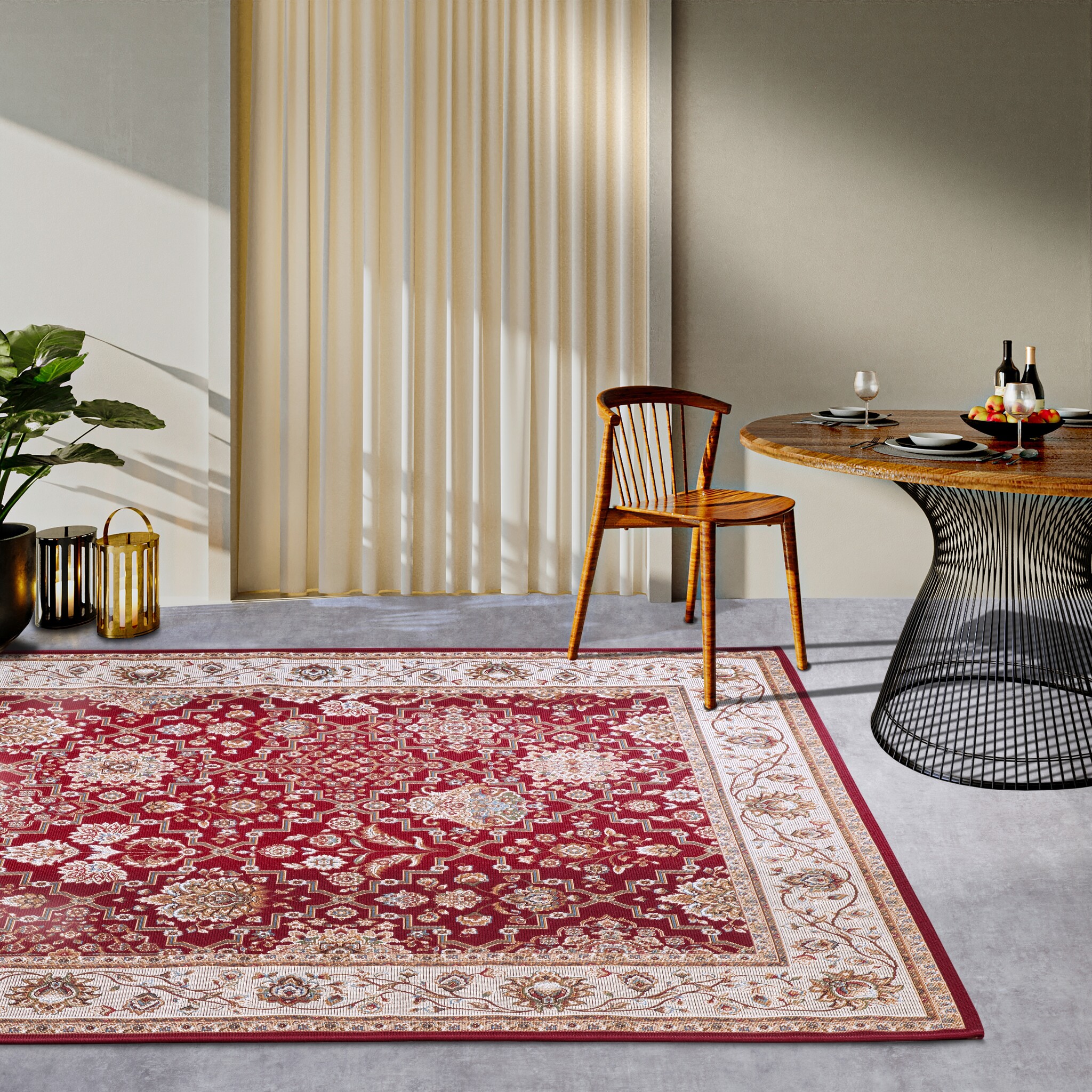 Villeroy & Boch Klassiek Buitenkleed Rood Creme - 160x235CM