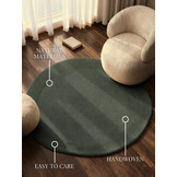 Villeroy & Boch Kari Wol Vloerkleed Organisch Rond Groen - 160CM