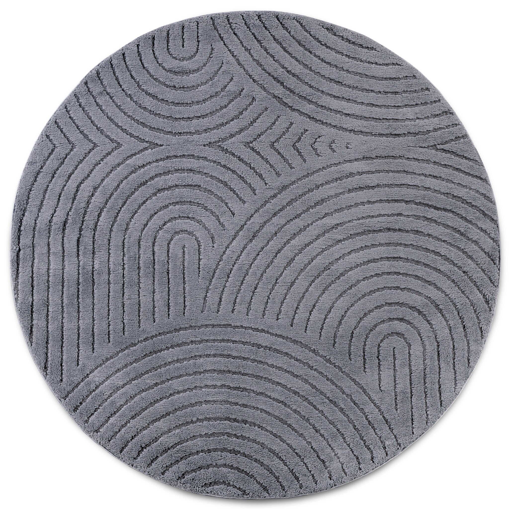 Elle Decoration New York Japandi Rond Vloerkleed Antraciet - 160CM rond