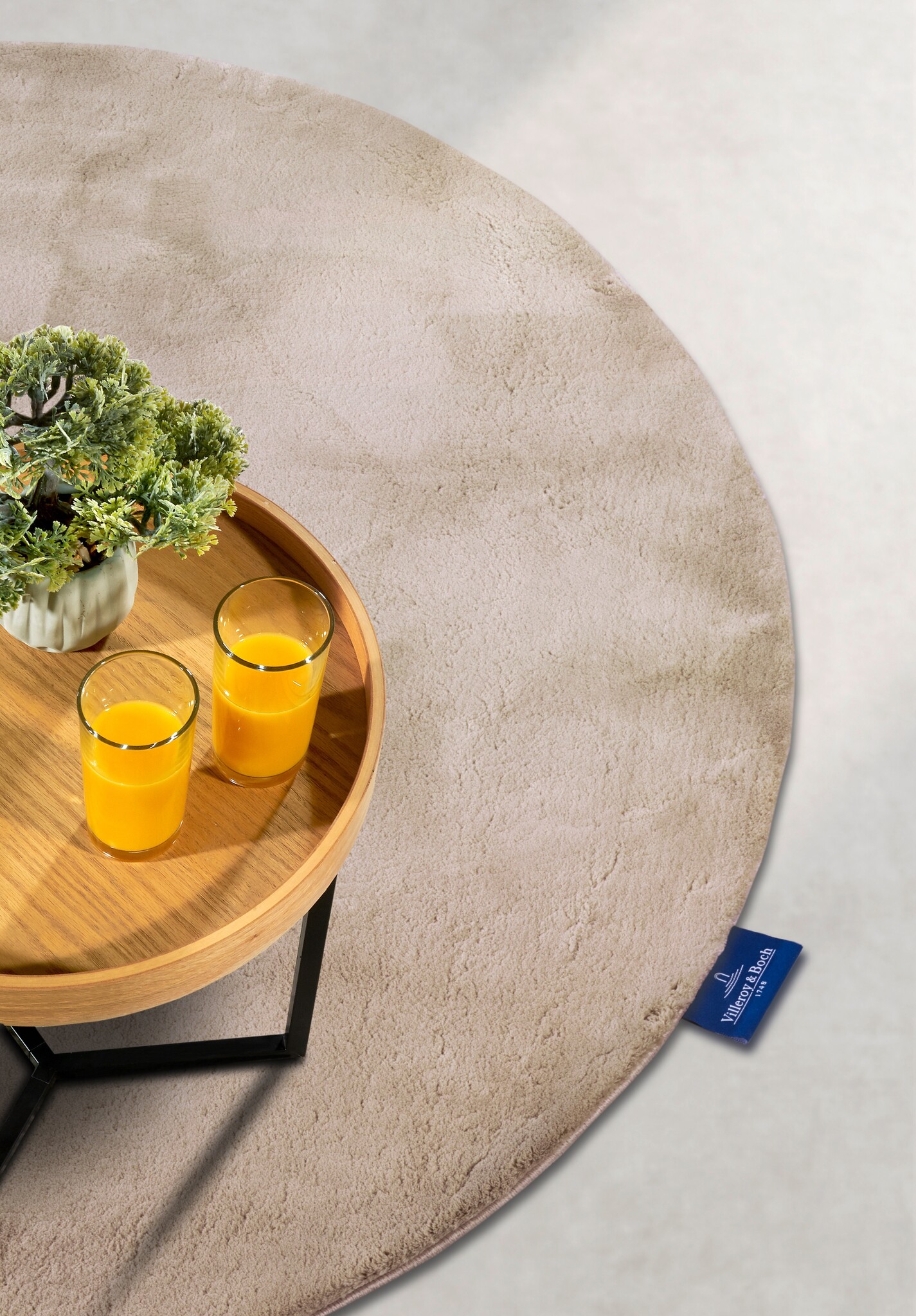 Villeroy & Boch Leon Hoogpolig Rond Vloerkleed Creme - 160CM rond