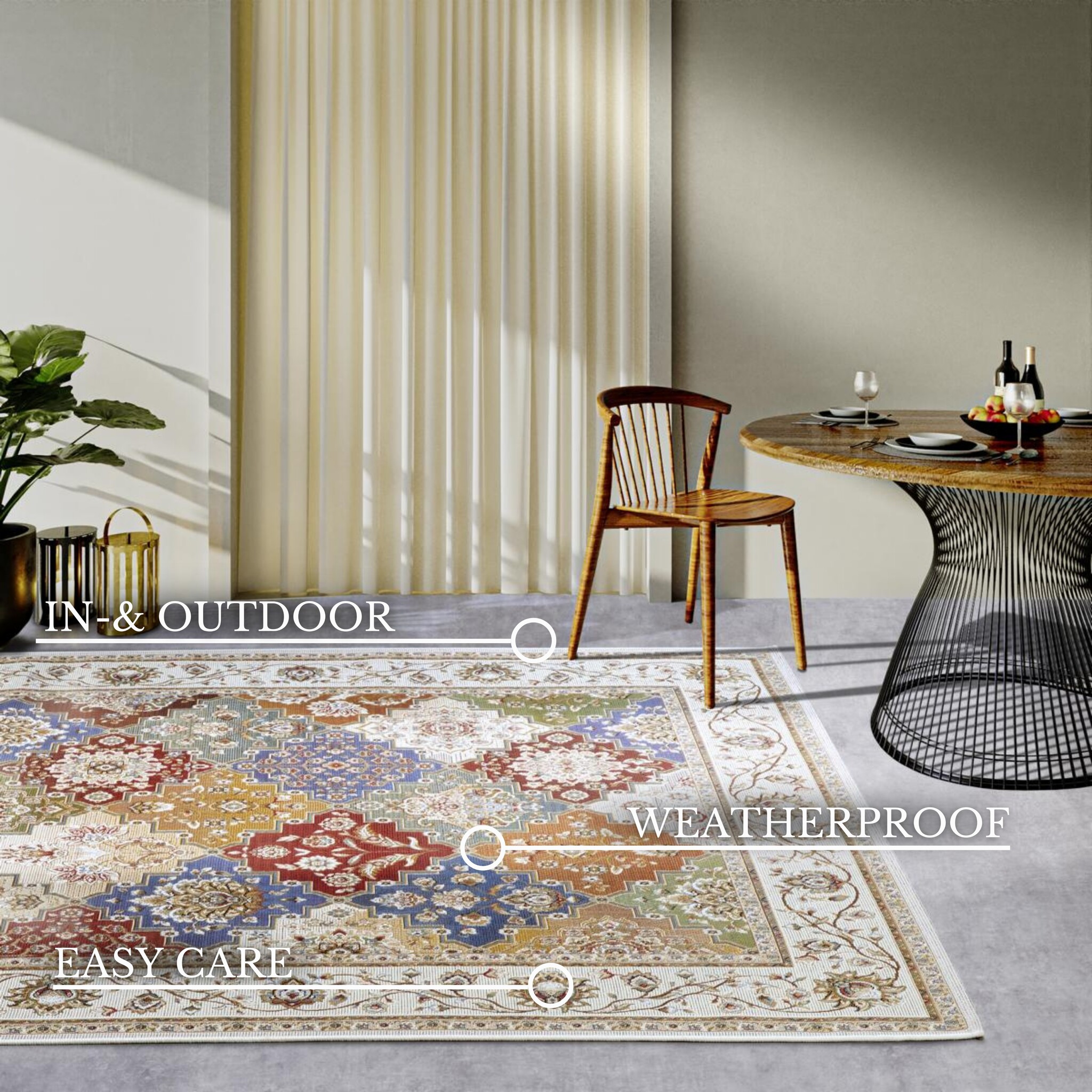 Villeroy & Boch Vintage Buitenkleed Creme Multicolor - 160x235CM