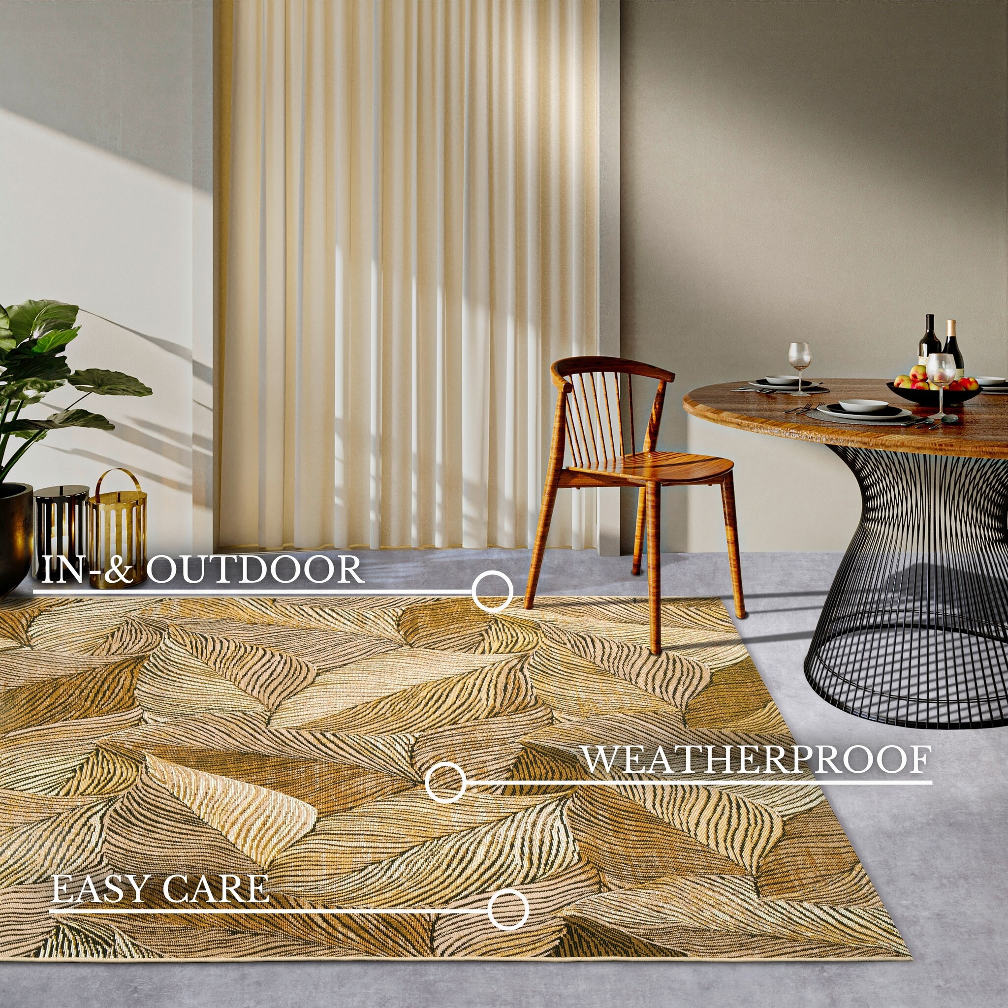 Villeroy & Boch Eugene Buitenkleed Goud Zwart - 120x180CM