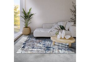 Elle Decoration Saveh Laagpolig Vloerkleed Blauw Beige - 120x160CM