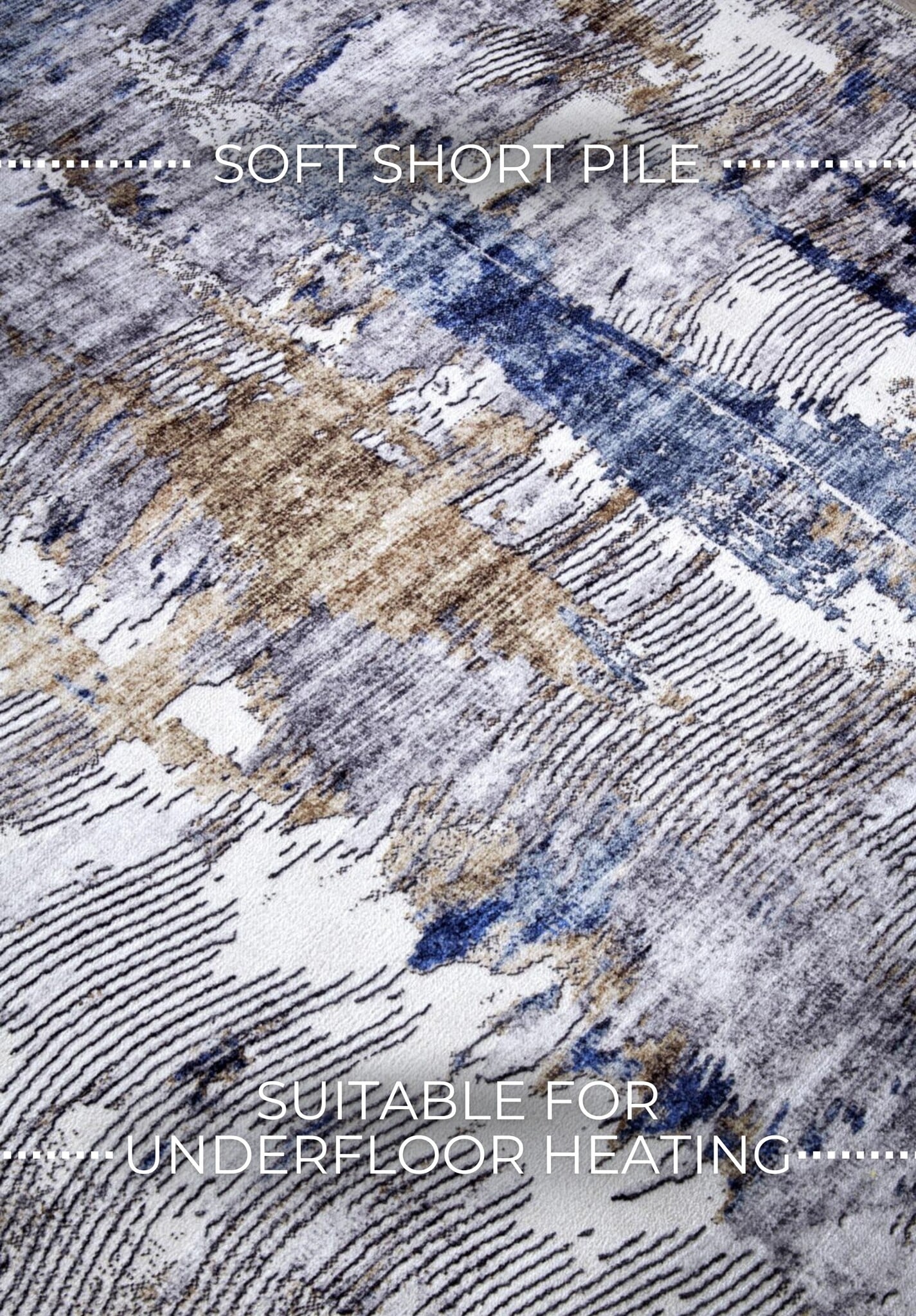 Elle Decoration Saveh Laagpolig Vloerkleed Blauw Beige - 120x160CM