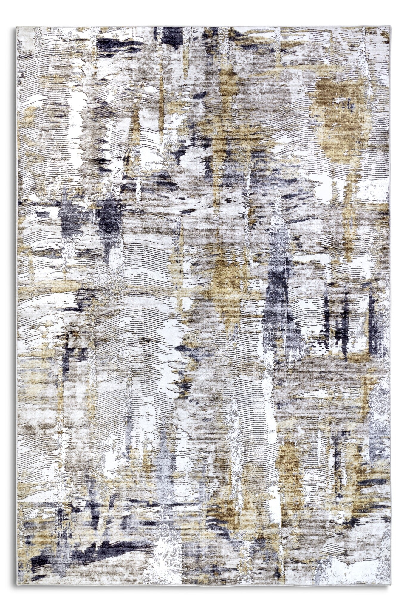 Elle Decoration Saveh Laagpolig Vloerkleed Antraciet Goud - 80x150CM