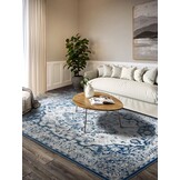 Villeroy & Boch Gabrielle Laagpolig Vintage Vloerkleed Creme Blauw - 80x240CM