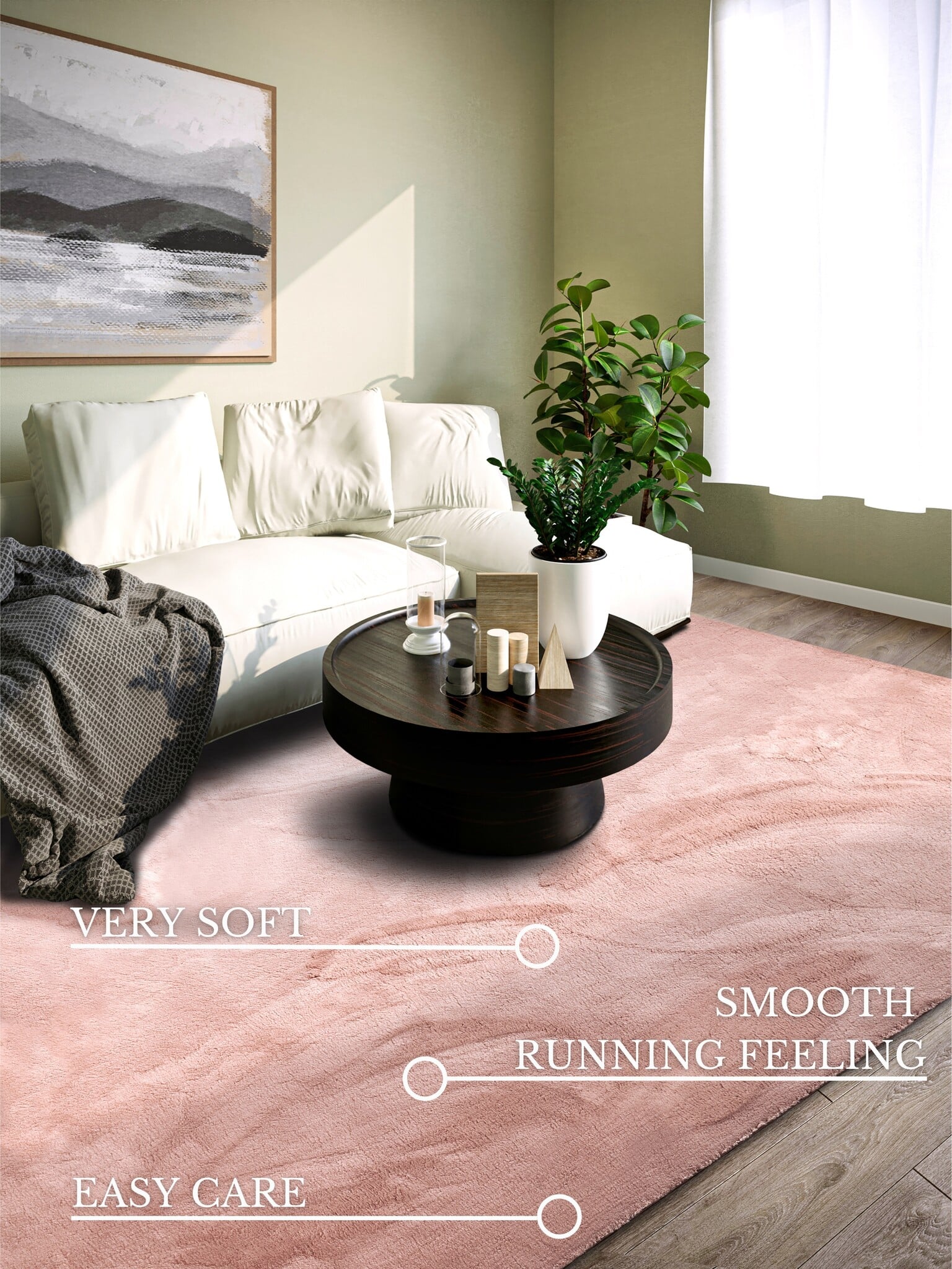 Villeroy & Boch Leon Hoogpolig Vloerkleed Oud Roze - 200x290CM