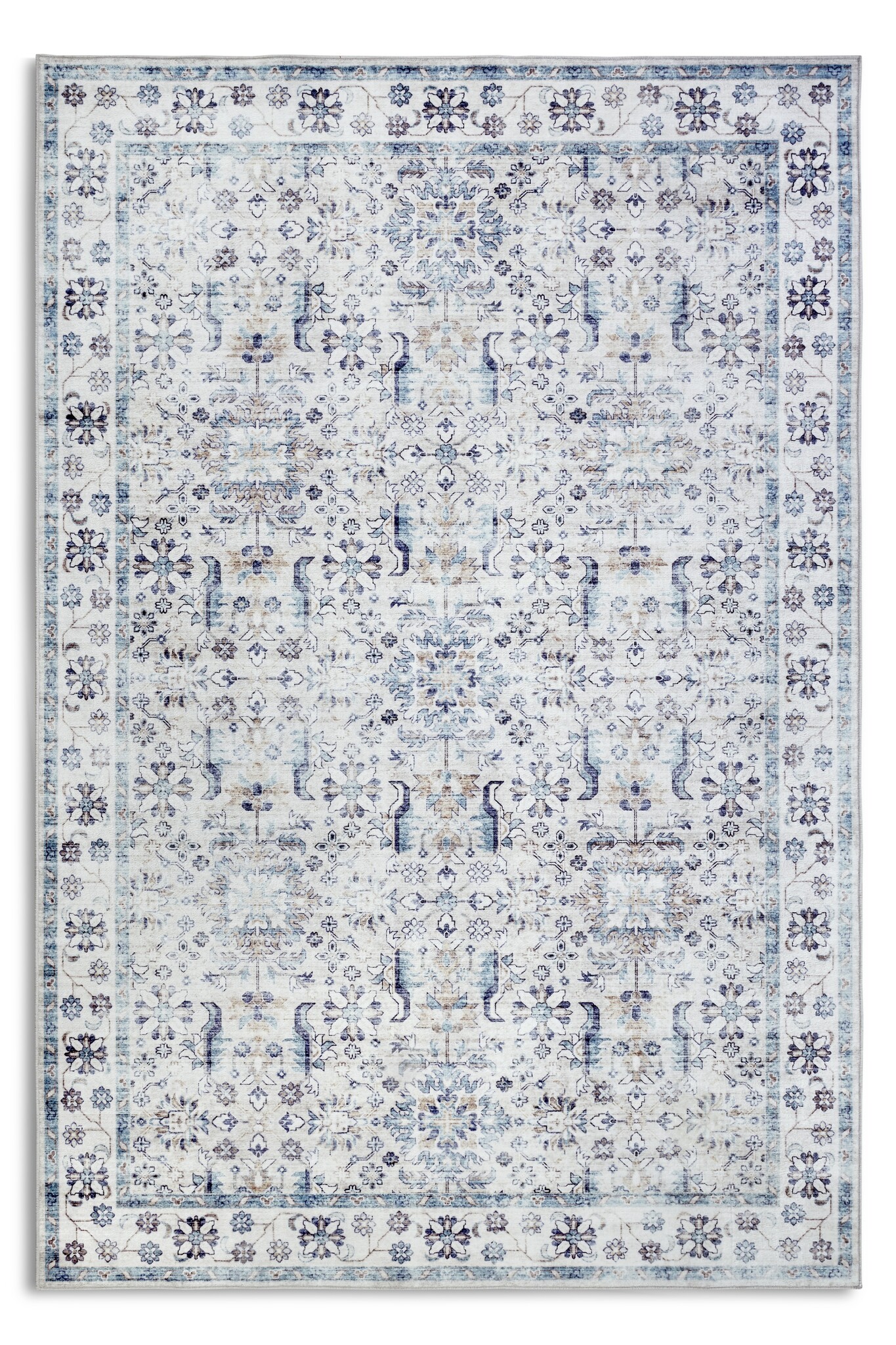 Elle Decoration Saveh Laagpolig Vloerkleed Creme Blauw - 200x290 CM